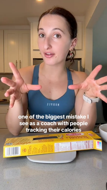 Physical therapist Olivia Van Guyse (pictured here on TikTok) reveals "the biggest mistake" people do when they track calories.