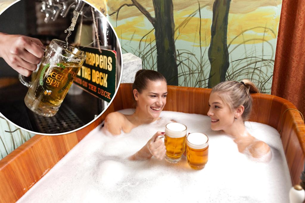 Spas offer "beer baths" packed with skin care benefits