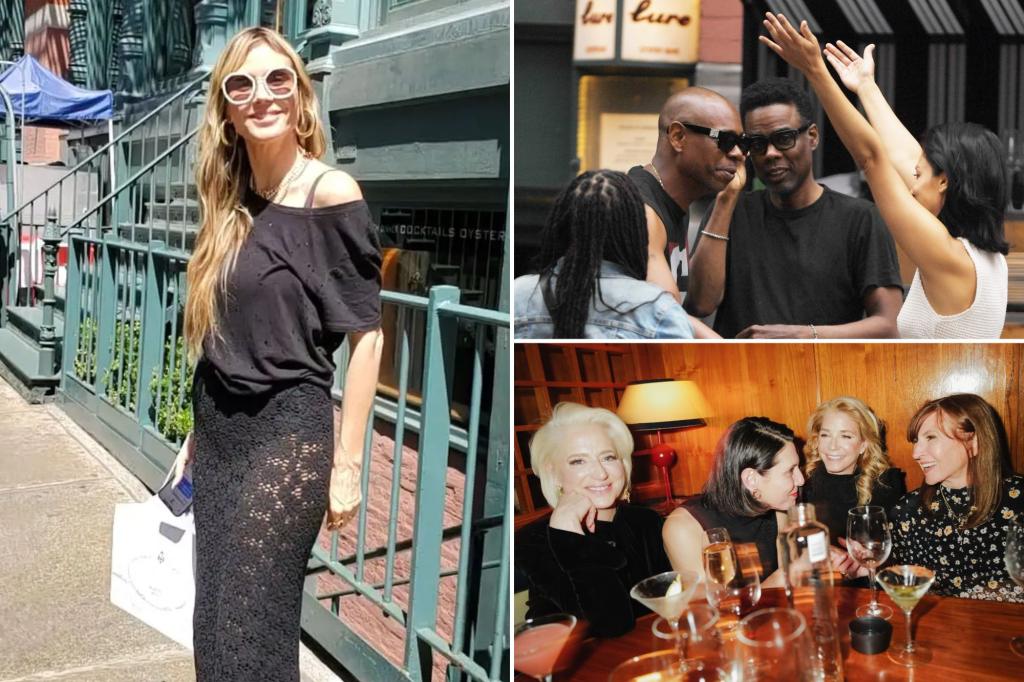 Chris Rock, Cindy Crawford Prada closing Shoho's Lure Fishbar.