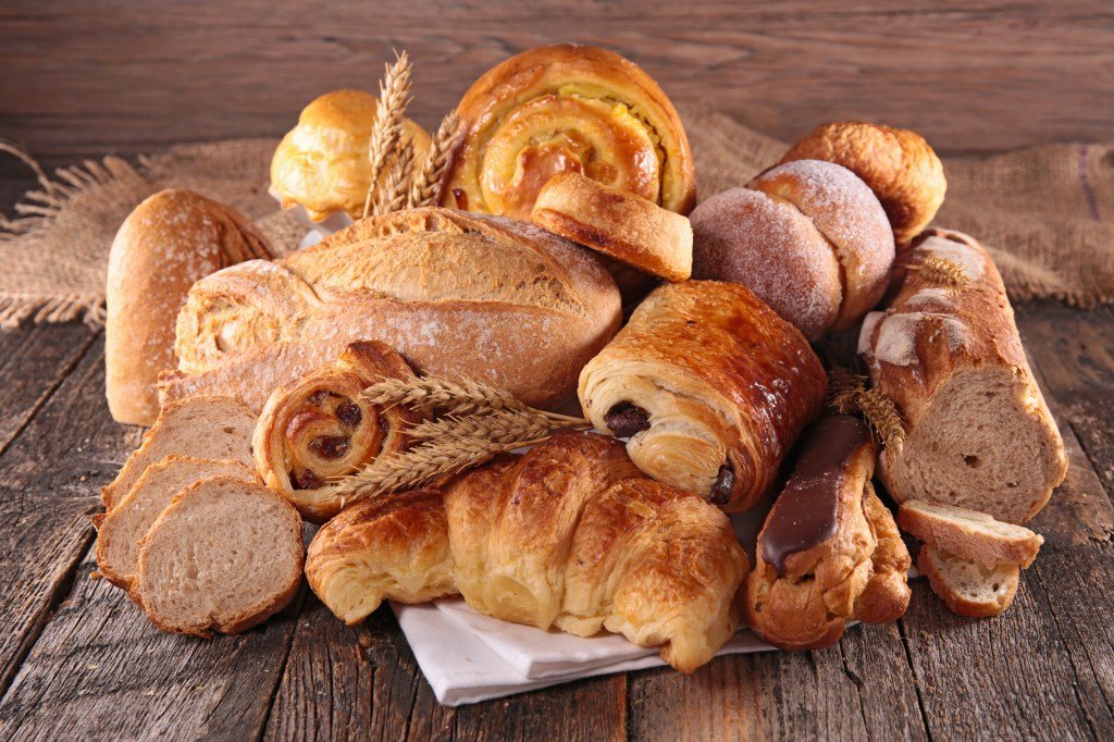 Bread and pasta assortment.