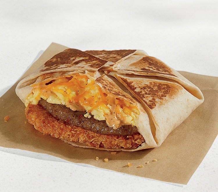 Sausage Patty Breakfast Crunchwrap by Taco Bell