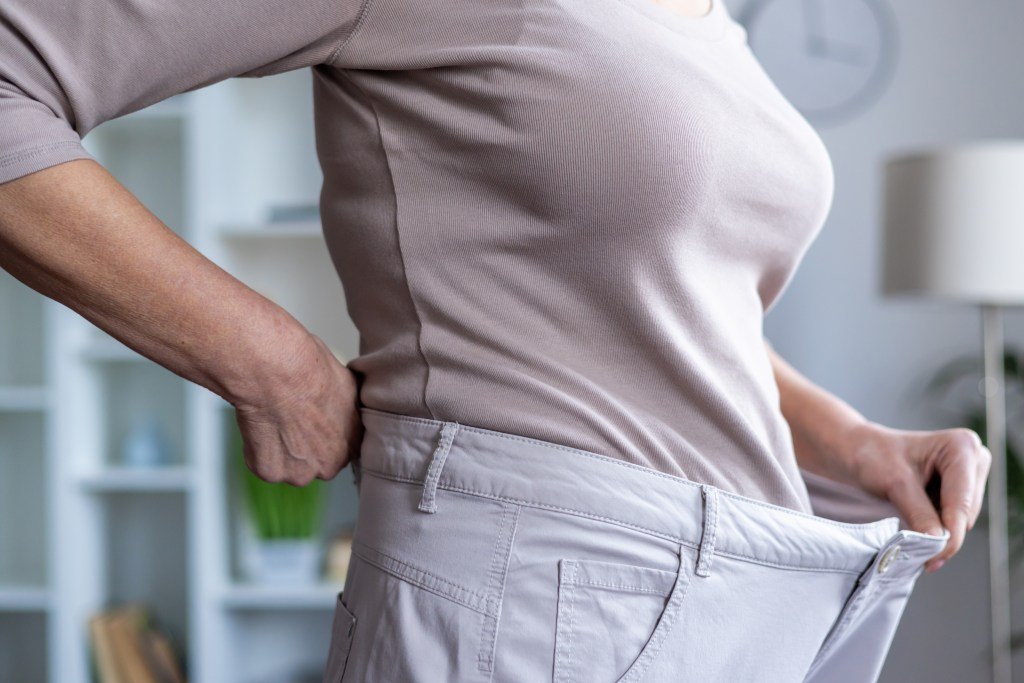 Woman loses weight